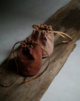 Natural-Dyed Woven Drawstring Bucket Bag