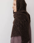 Hooded Scarf : Cocoa Tweed