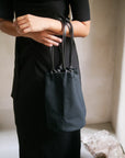 Woven Drawstring Bucket Bag