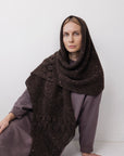 Hooded Scarf : Cocoa Tweed